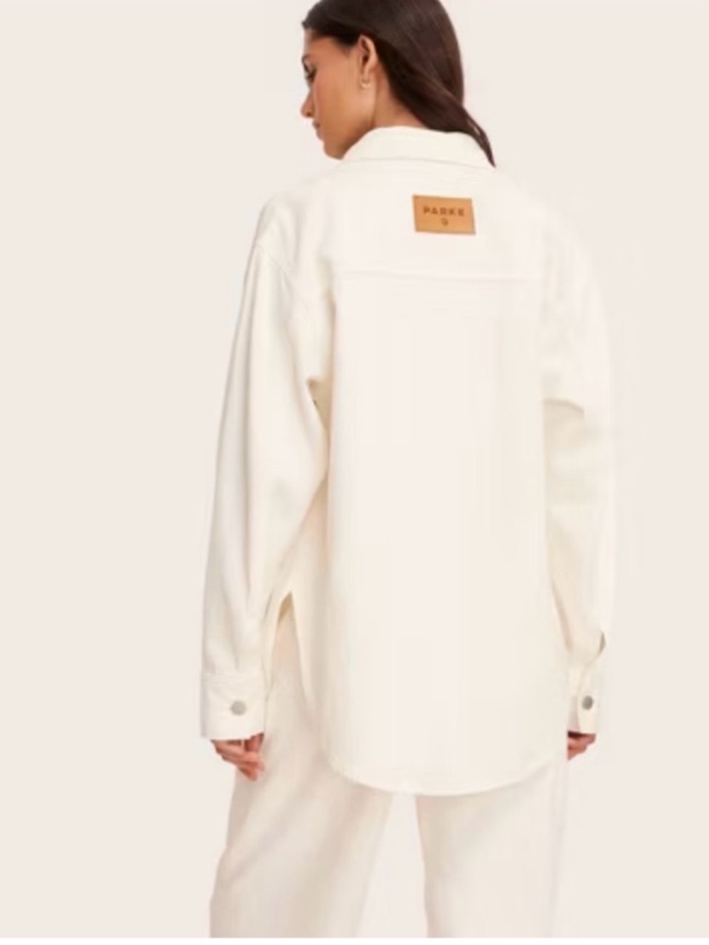 PARKE NWT Ivory Heavyweight Denim Shacket